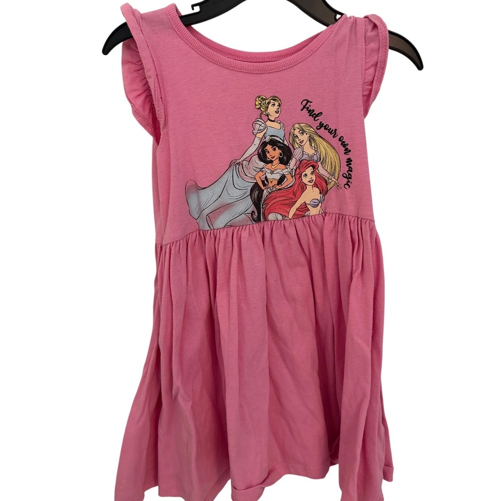 Disney Princess Girls Pink Flutter Sleeve Dress Find Your Own Magic Size 3T